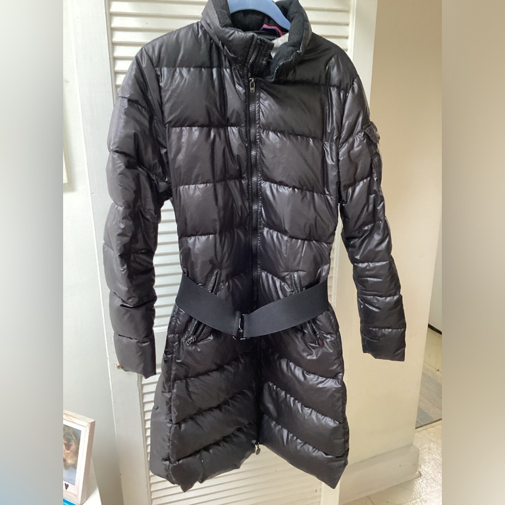 Moncler Vintage Down Parka- Long Belted Jacket in Black